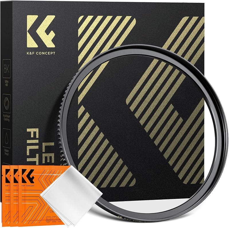 K&F Concept 72mm to 82mm Brass Step-Up Lens Filter Adapter Ring | CNC-Machined Brass Filter Adapter Rings for 72mm Lens Install 82mm Filter-FP707