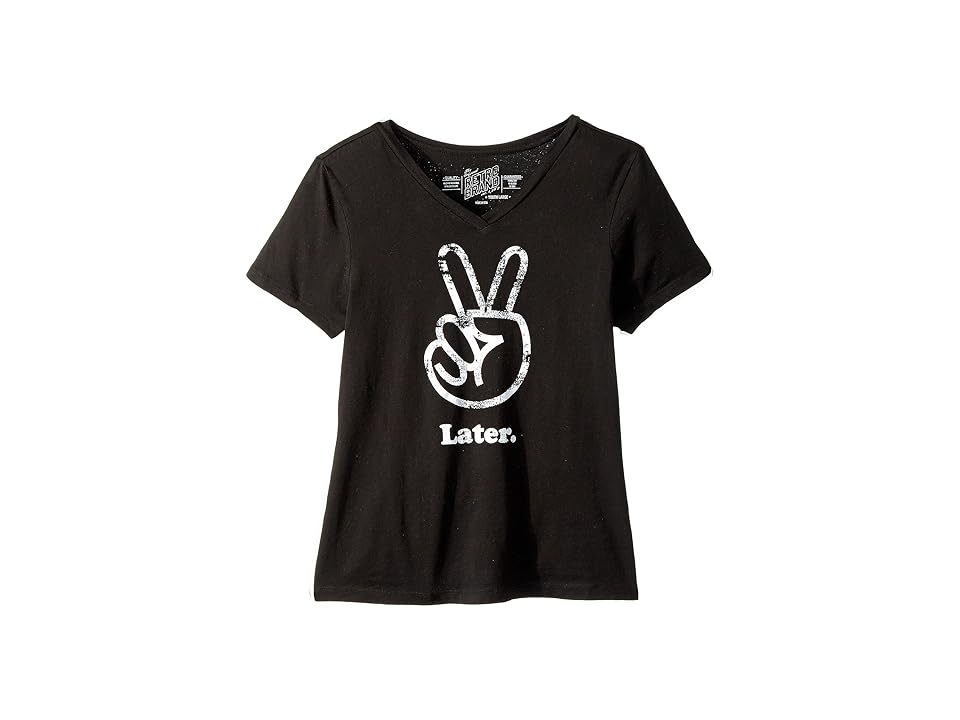 

The Original Retro Brand Kids Later Short Sleeve V-Neck (Big Kids) (Black) Girl's Clothing