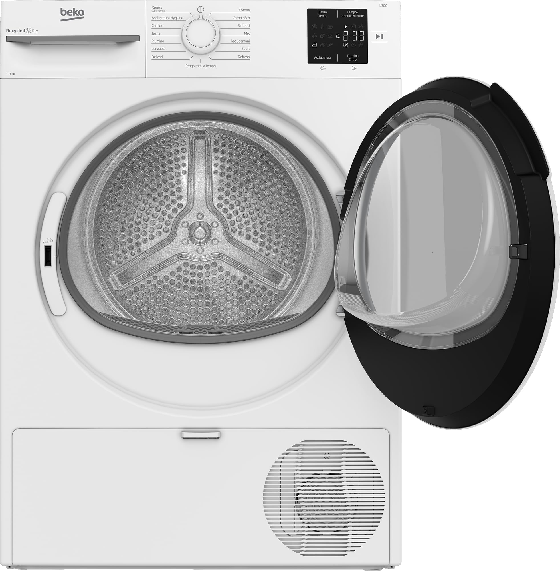 Beko BMT73EW Wasdroger, vrijstaand, 7 kg, klasse D, digitaal display