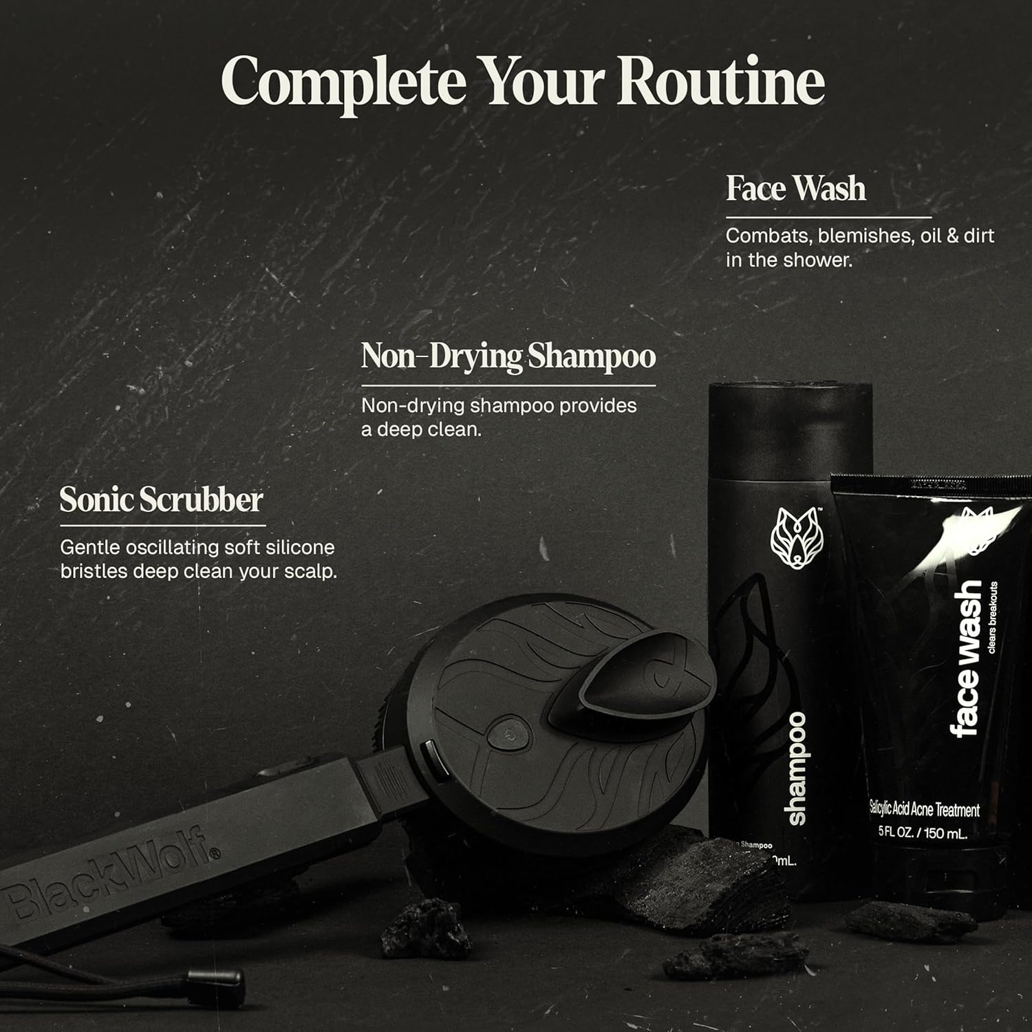 Black Wolf 2-Pack Moisturizing Body Wash Bundle - Mens Hydrating Bodywash for Dry, Dehydrated, & Sensitive Skin - Hyaluronic Acid, Aloe Vera, & Jojoba Oil Body Cleanser Help Remove Oil & Dirt