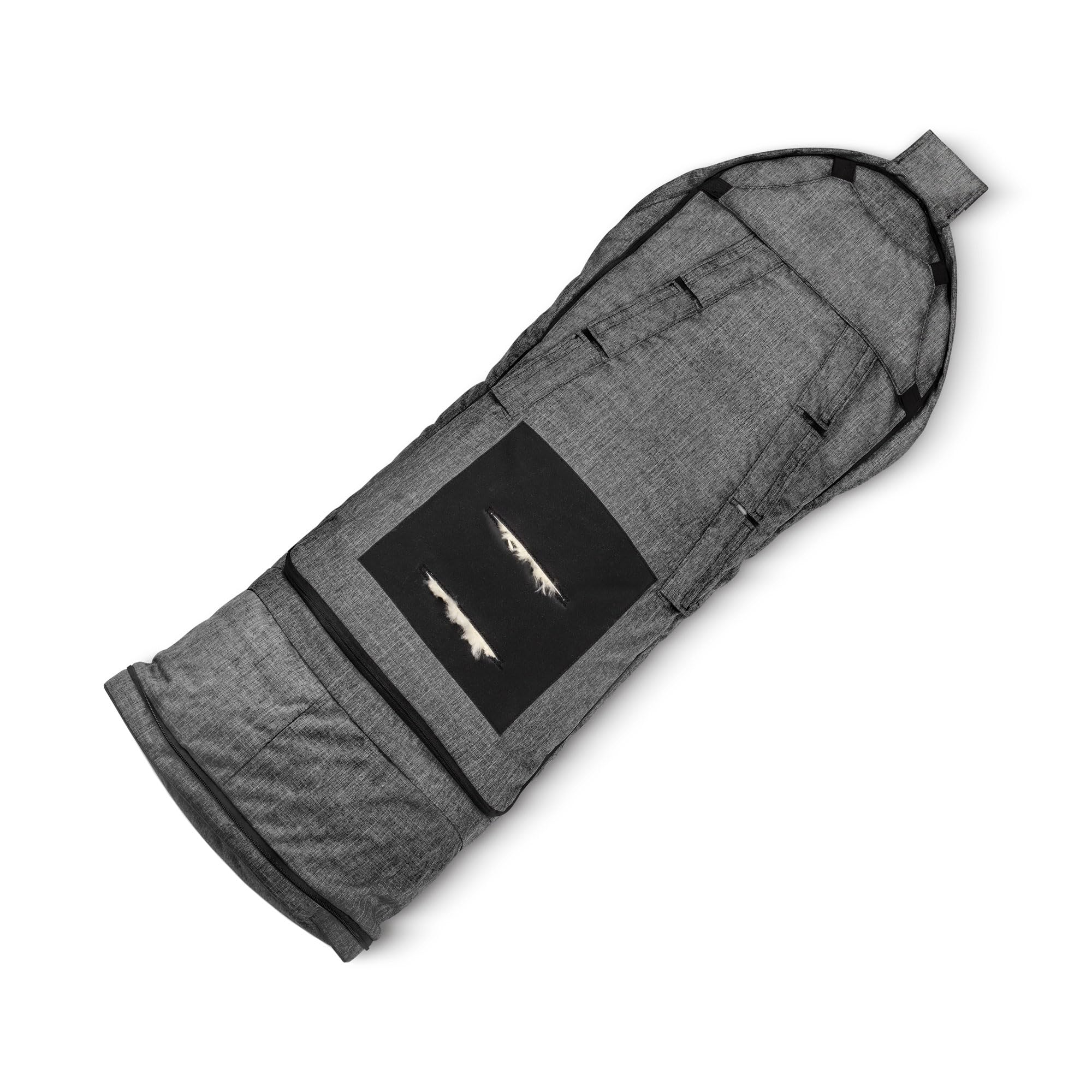Fellhof HOCHSÖLDEN Kinderwagenfellsack graphit-melange | 40/45 x 86/106 cm | Merino Lammfell | größenverstellbar | wind- und wasserabweisend mit Magnetverschlus