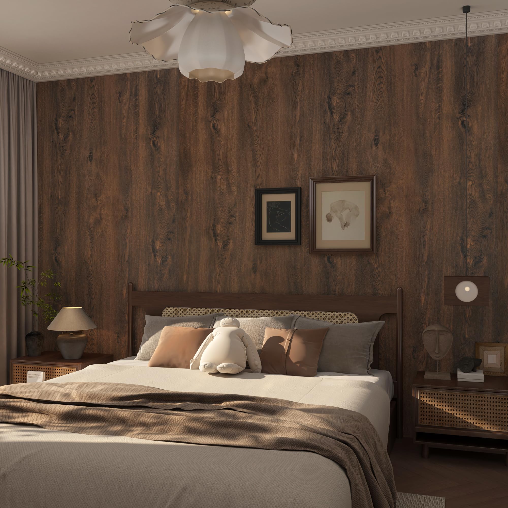 Wood Grain Contact Paper FunStick 24x394 Thick Brown Slats Wood Peel ...