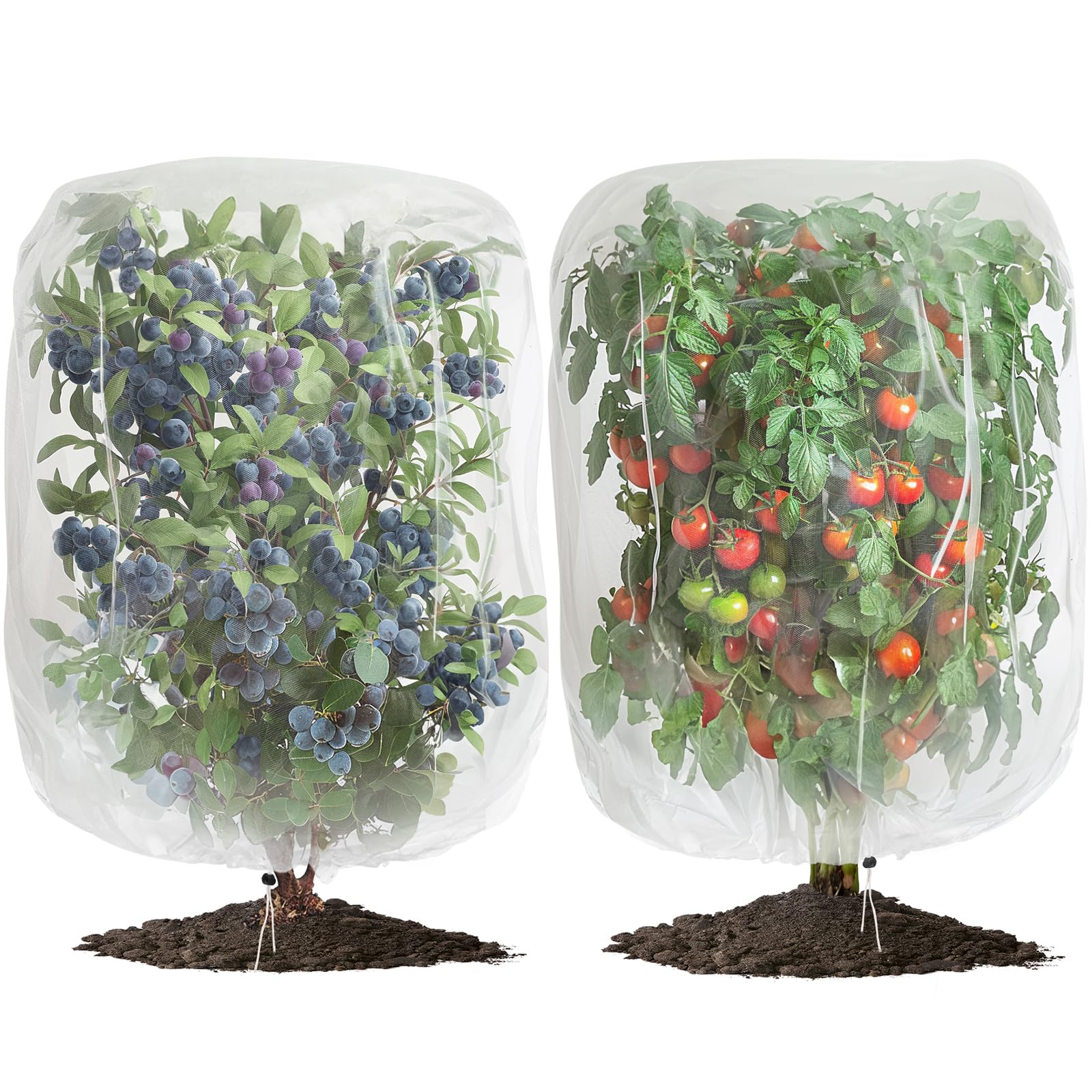 2 PCS Large Fruits Tree Netting Cover for Garden, 6.6 x 8.2 ft