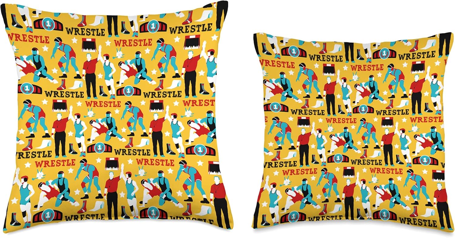 Wrestle Professional Wrestling Wrestler Fan Coach Throw Pillow