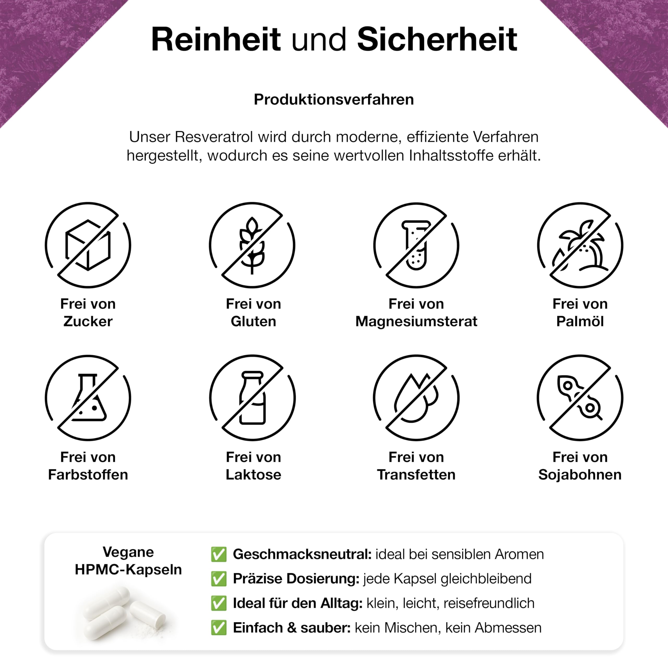 Resveratrol 120 Kapseln 500 mg pro Kapsel aus 98% Trans Resveratrol japanischem Staudenknöterich Wurzelextrakt inklusive Pillenbox 4 Monate Vorrat 100% vegan reine Rezeptur geprüfte Qualität