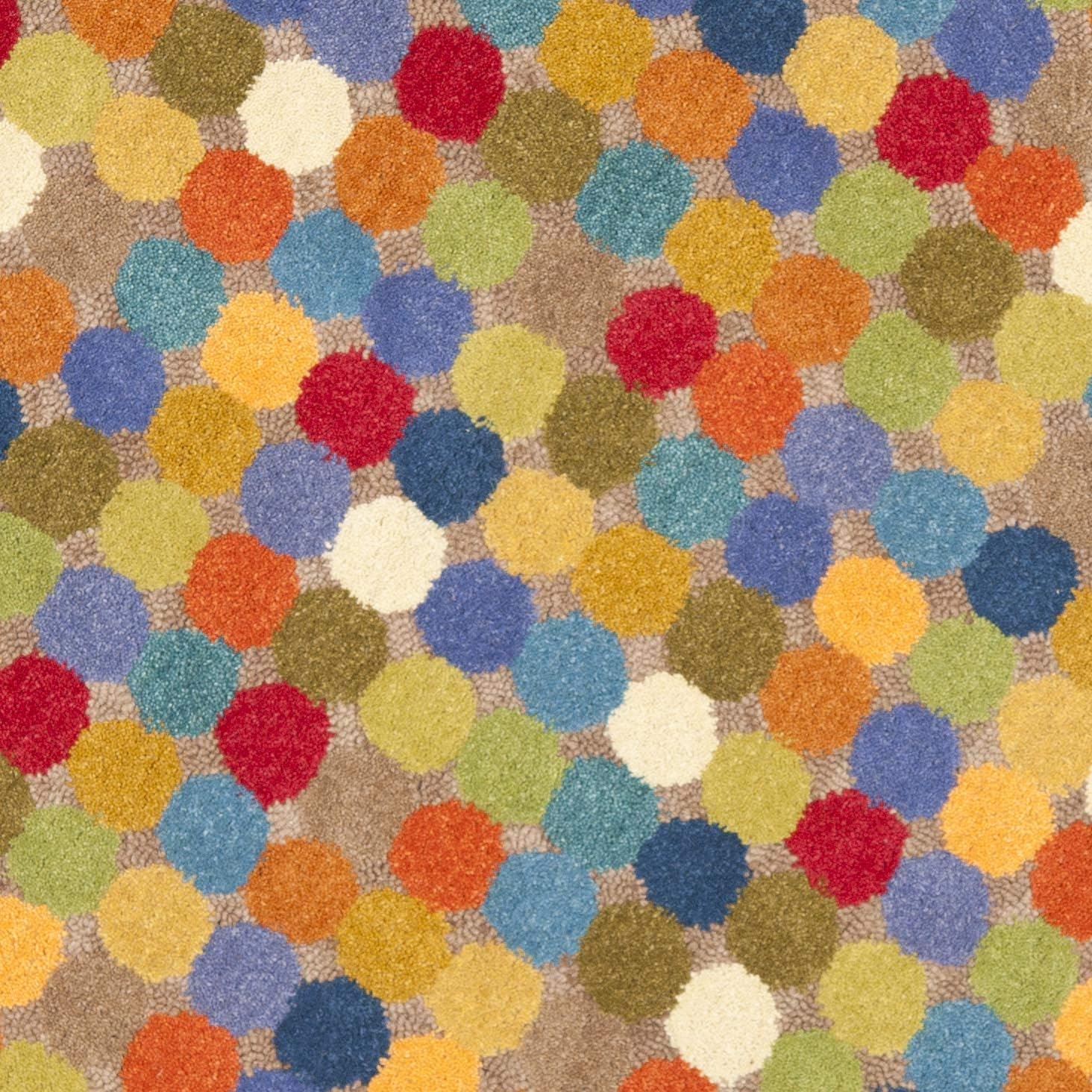 SAFAVIEH Soho Collection Area Rug - 6' Round, Multi, Handmade Abstract Wool, Ideal for High Traffic Areas in Living Room, Bedroom (SOH922A)