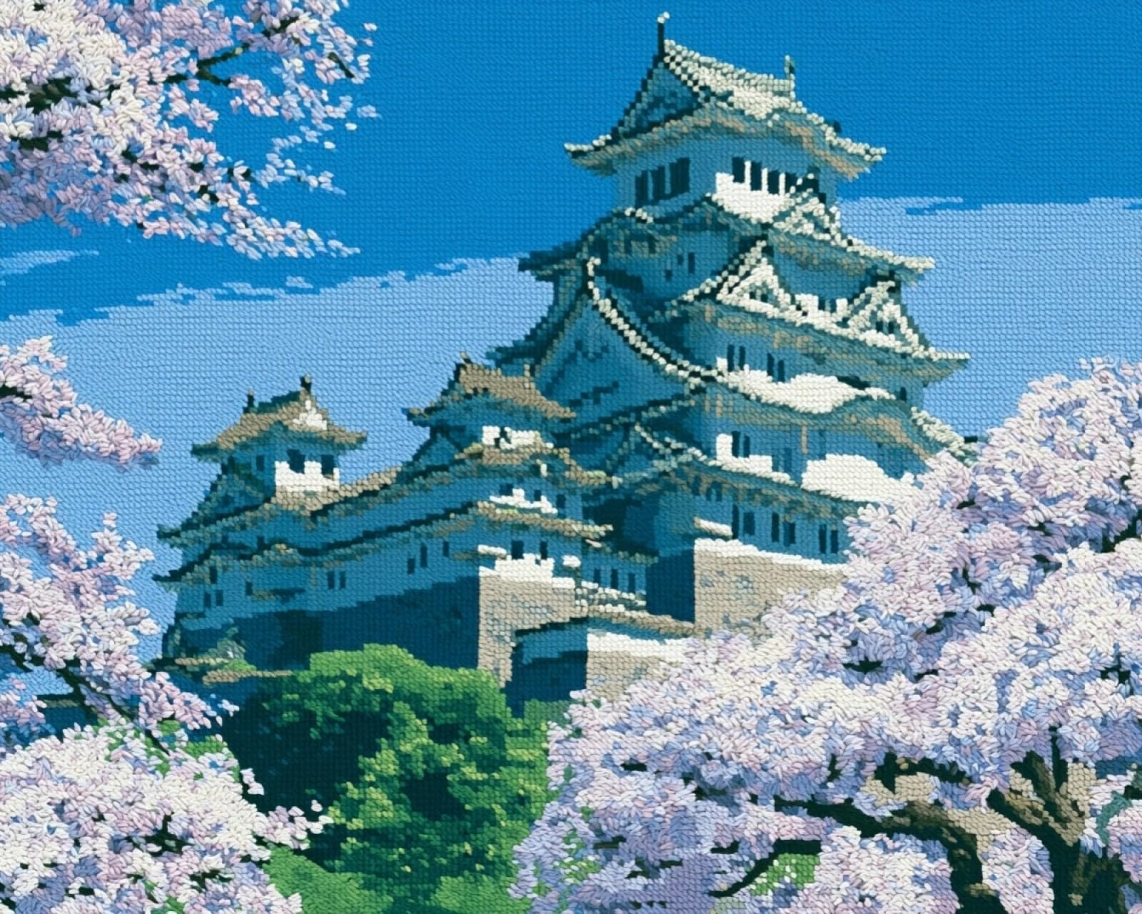 Wallphantom Latch Hook Kits for Adults,Himeji Castle, Japan