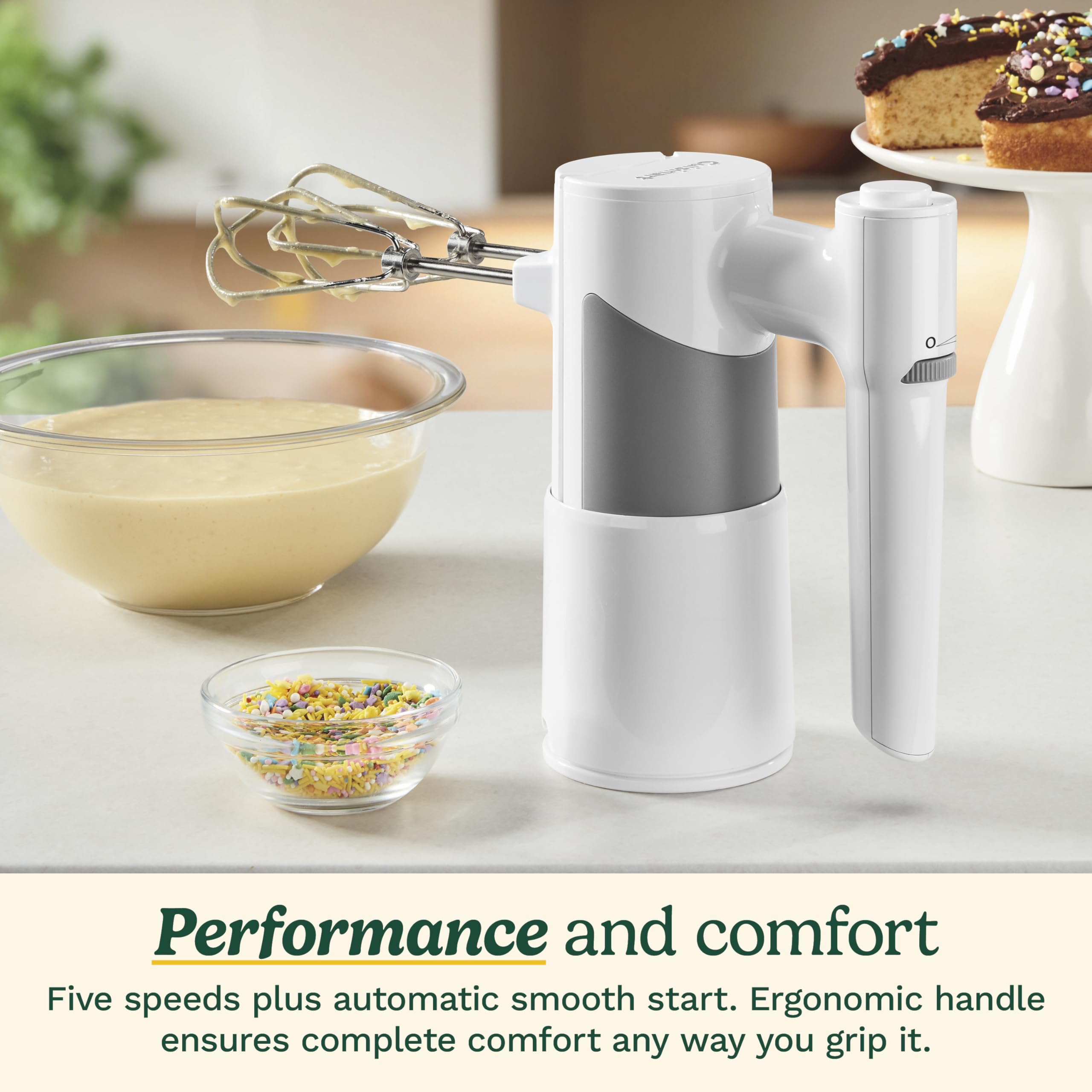Cuisinart 5-Speed Hand Mixer with Chef's Whisk, Smooth Start, Two
