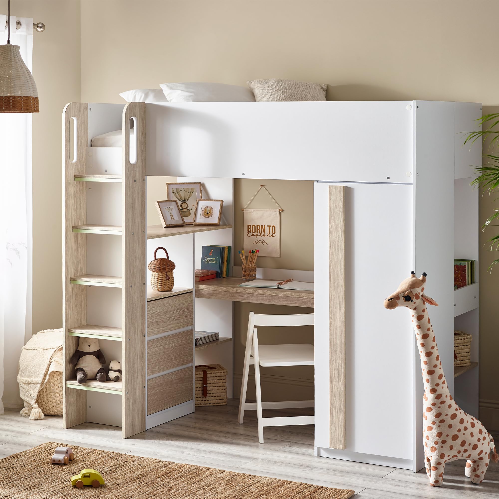 Julian Bowen Ocean Highsleeper Pale Wood & White