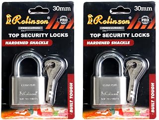 30mm Rolinsion Locks Heavy Weight 4 Key Lock 4 Keys Padlocks Rolinson Locks - Pack of 2
