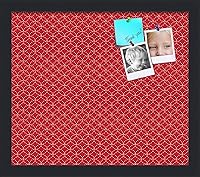 Vista 298 de PinPix Tablero de anuncios de corcho de 20 x 14 pulgadas. Este tablero decorativo enmarcado viene con diseño de círculos B W y un marco negro