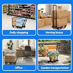 500 LBS Pliable Dolly Cart, Dolly pliable avec 6 360° Roues rotatives et 2 Ropes, Camion à main pliant, Léger et pratique,Platform Cart for Bagage,Maison,Voyage,Déplacement,Bureau