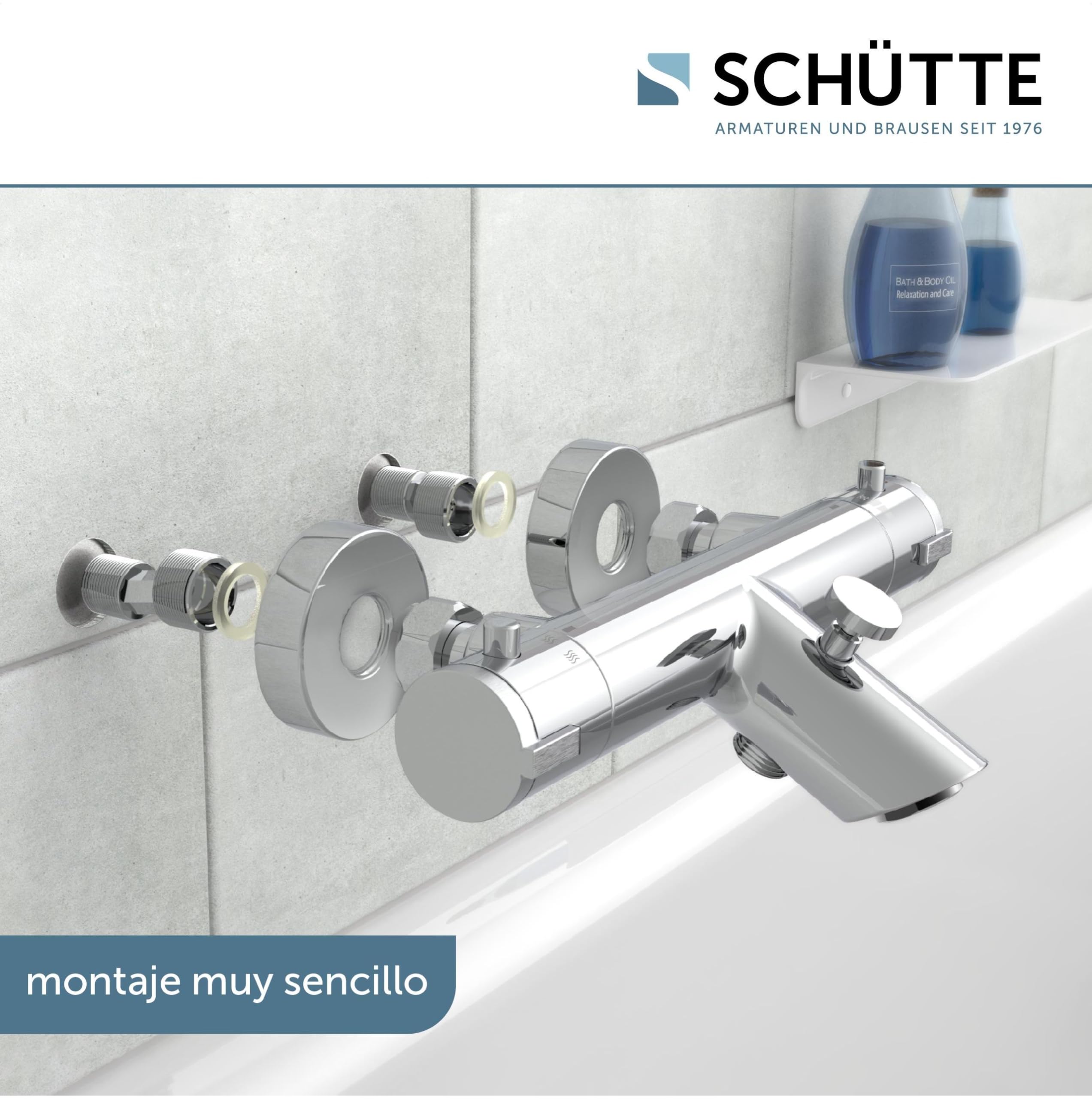 Schütte Grifo Mezclador Termostático de Bañera London Baño Grifería