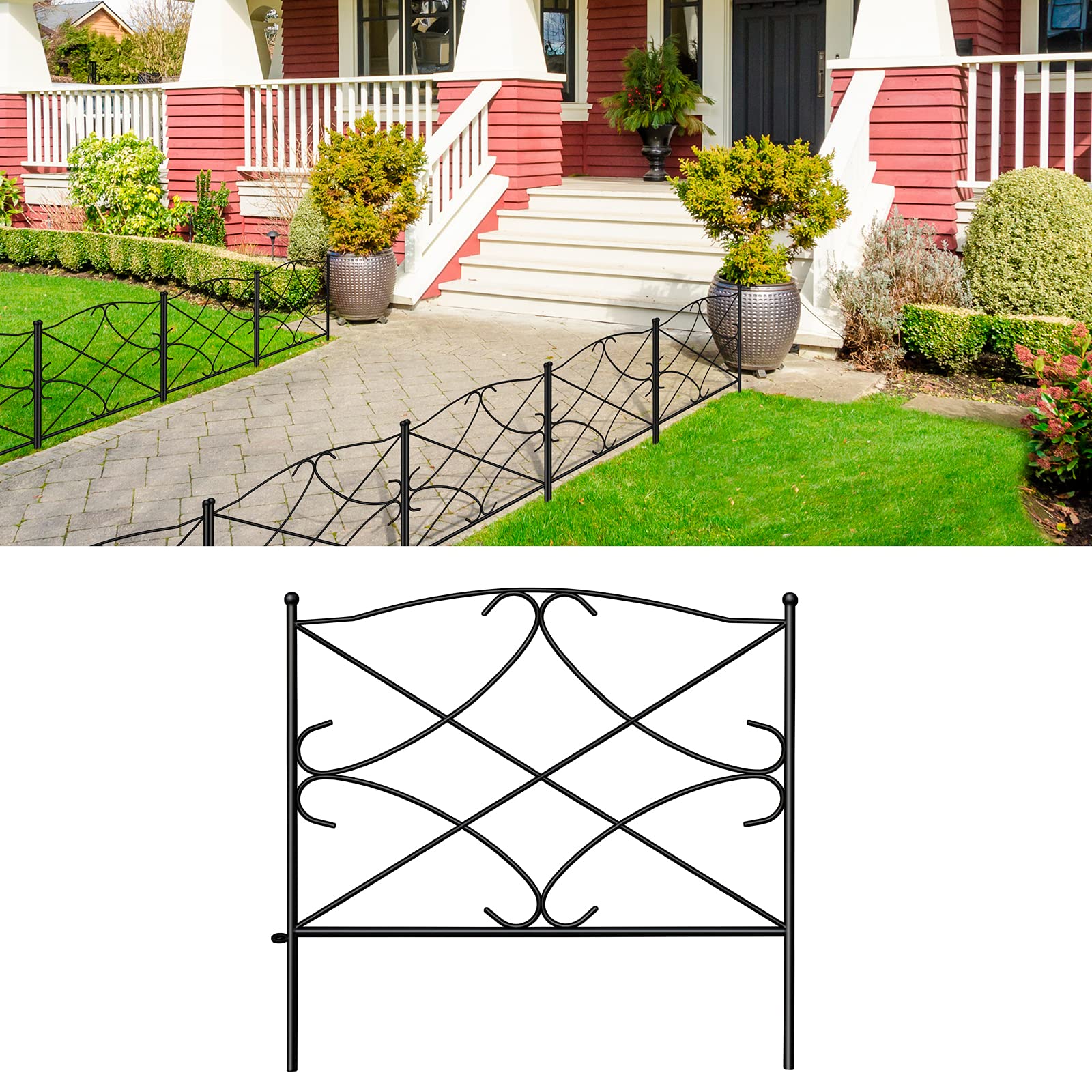 AMAGABELI GARDEN & HOME Decorative Garden Fence GFP007 24in x 10ft
