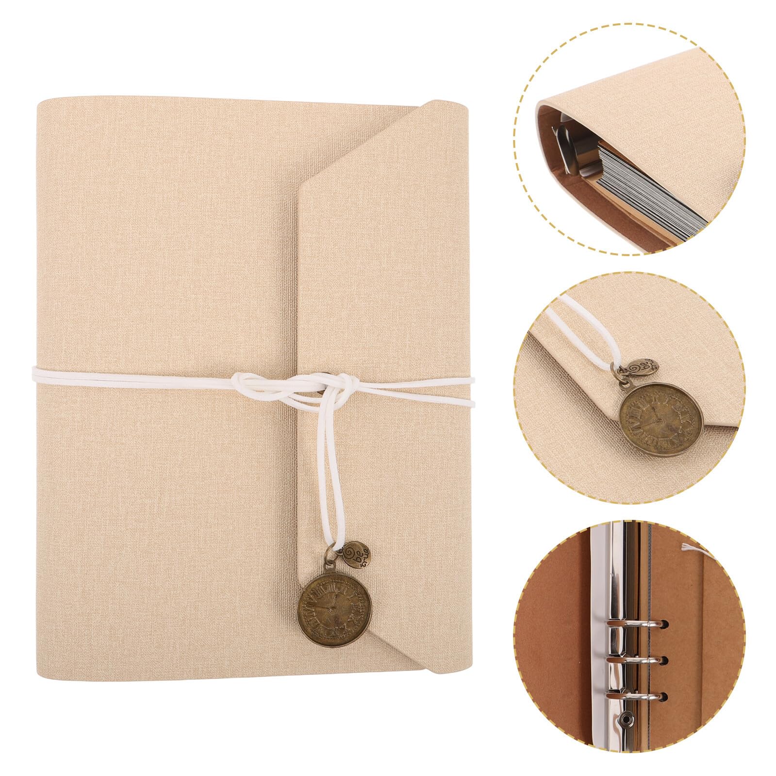 Gatuida Selbstgemacht Fotoalbum mit Pu Einband Umschlagseiten für Reisen und Erinnerungen Beige