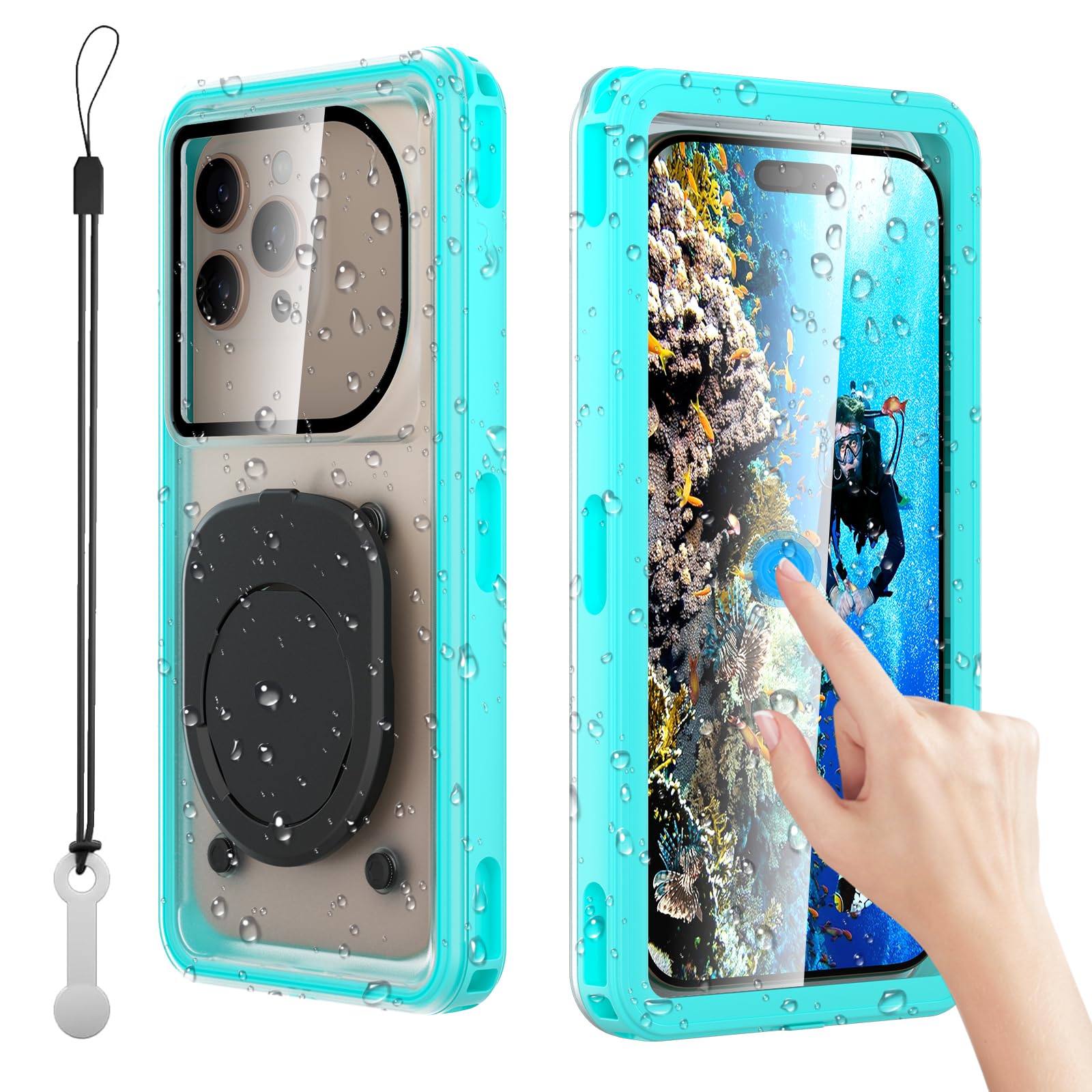 Waterproof Phone Case, 6.9 inch Diving Underwater Phone Cases for Snorkeling Swimming with Lanyard for iPhone 16/15/14/13/12 Pro Max for Samsung S24/