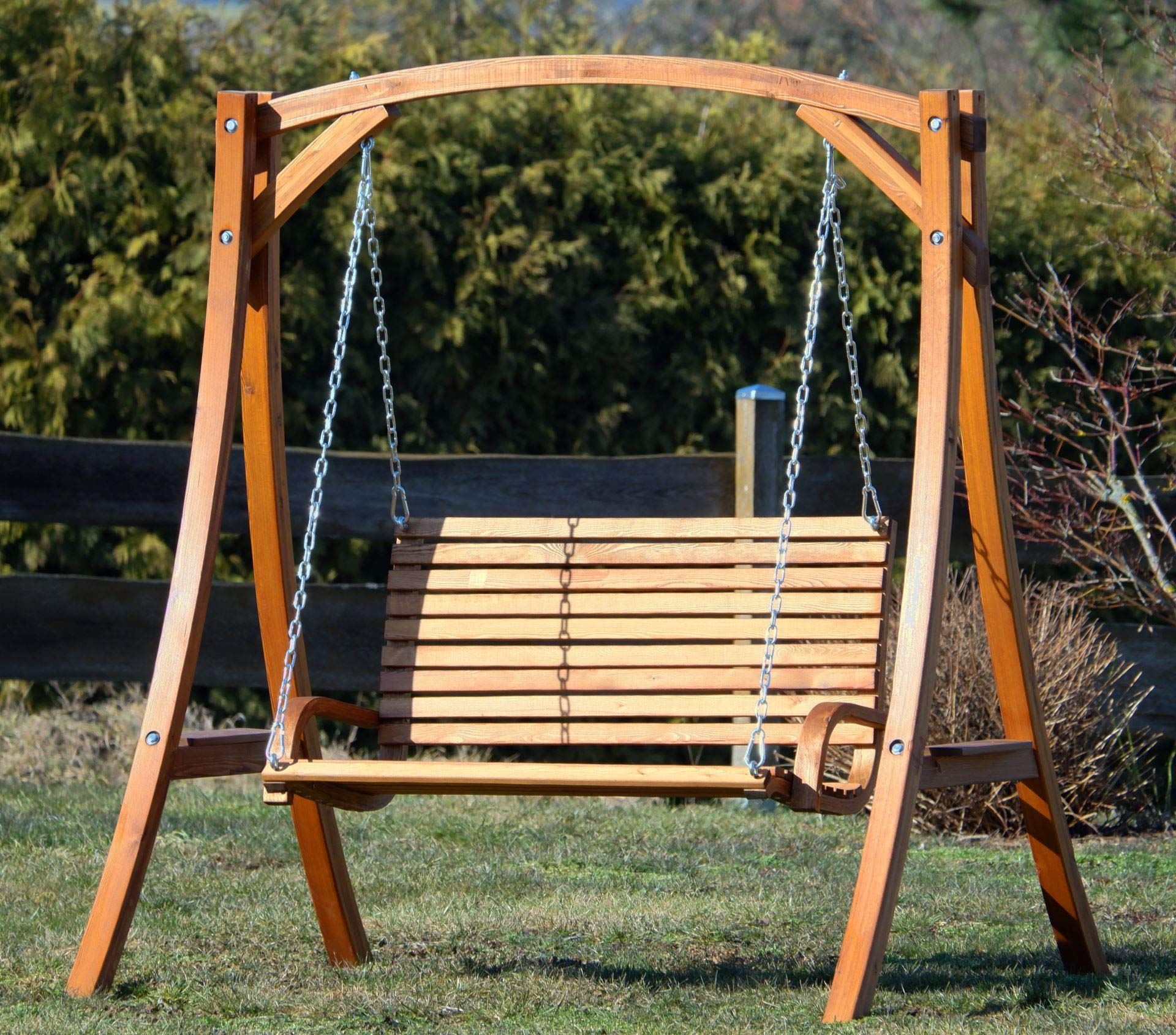 ASS Design Hollywoodschaukel Gartenschaukel Hollywood Schaukel KUREDO-OD aus Holz Lärche