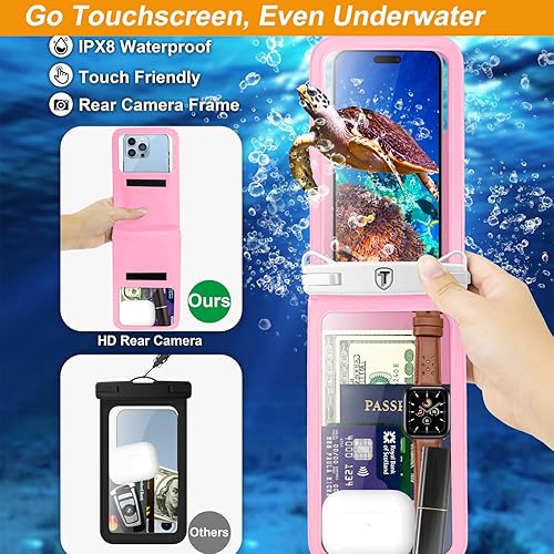 Miniatura 10 de Takfox Paquete de 2 bolsas impermeables para teléfono celular doble espacial, funda seca para Samsung Galaxy S23 Ultra S22 S21 A14 A13 A03S A54