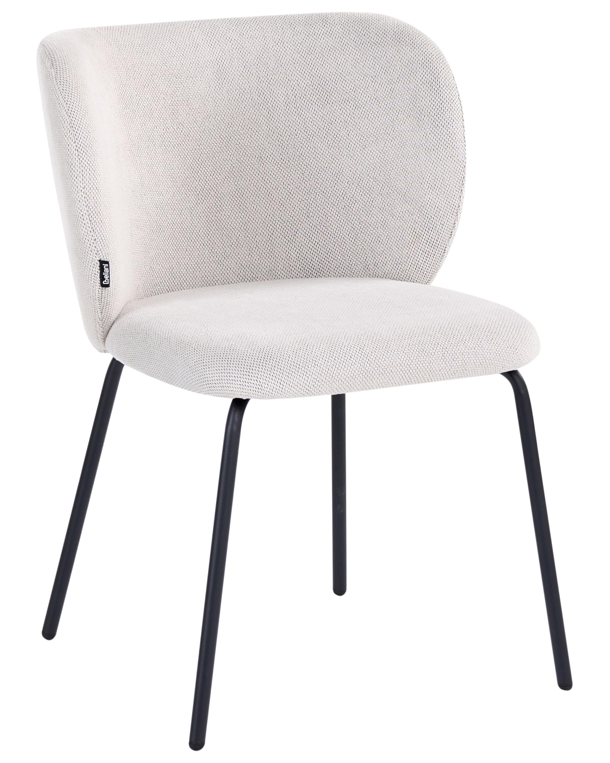 Zestaw 2 krzeseł do jadalni tapicerowanych retro design bez podłokietników metalowa konstrukcja złamana biel Calera