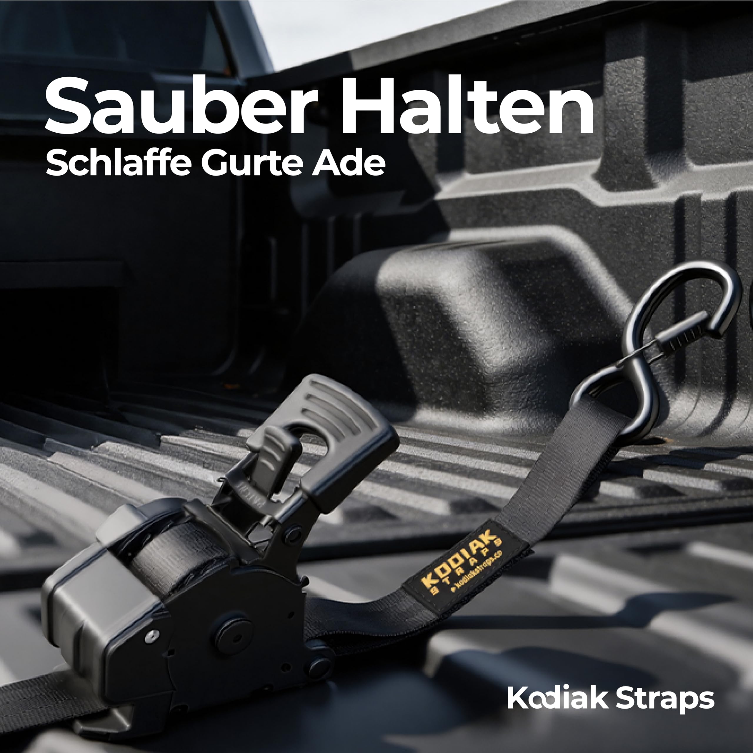 Automatik Spanngurte 25mm 3m mit S Haken | 800KG Selbstaufrollend Spanngurte mit Ratsche | Zurrgurte mit Ratsche für LKW Anhänger, Motorrad, Fahrrad | Schwarz - 4 Stück