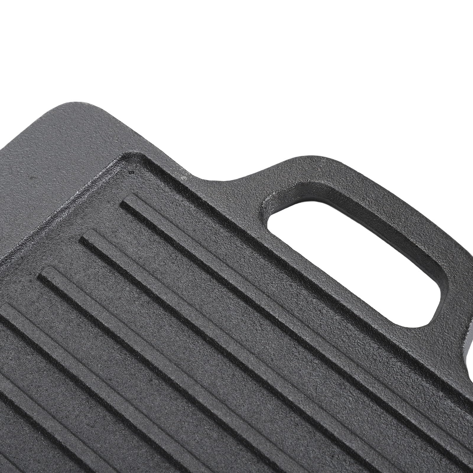 Fdit Piastra Rettangolare in Ghisa Doppia Faccia con Superfici Liscia e Rigata per Griglia a Gas BBQ e da Campeggio (44 * 23 * 2 cm)