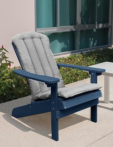 Miniatura 7 de YEFU Adirondack - Juego de 2 cojines delgados para silla mecedora con correas, cojín plegable para silla de patio para interiores y exteriores, 19.7