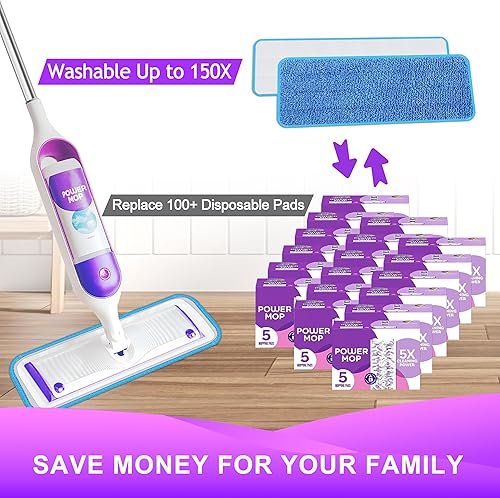 Miniatura 4 de Almohadillas de repuesto reutilizables para mopa eléctrica Swiffer Power Mop Kit de iniciación  Recambios de almohadillas Swifter Powermop  Recambio