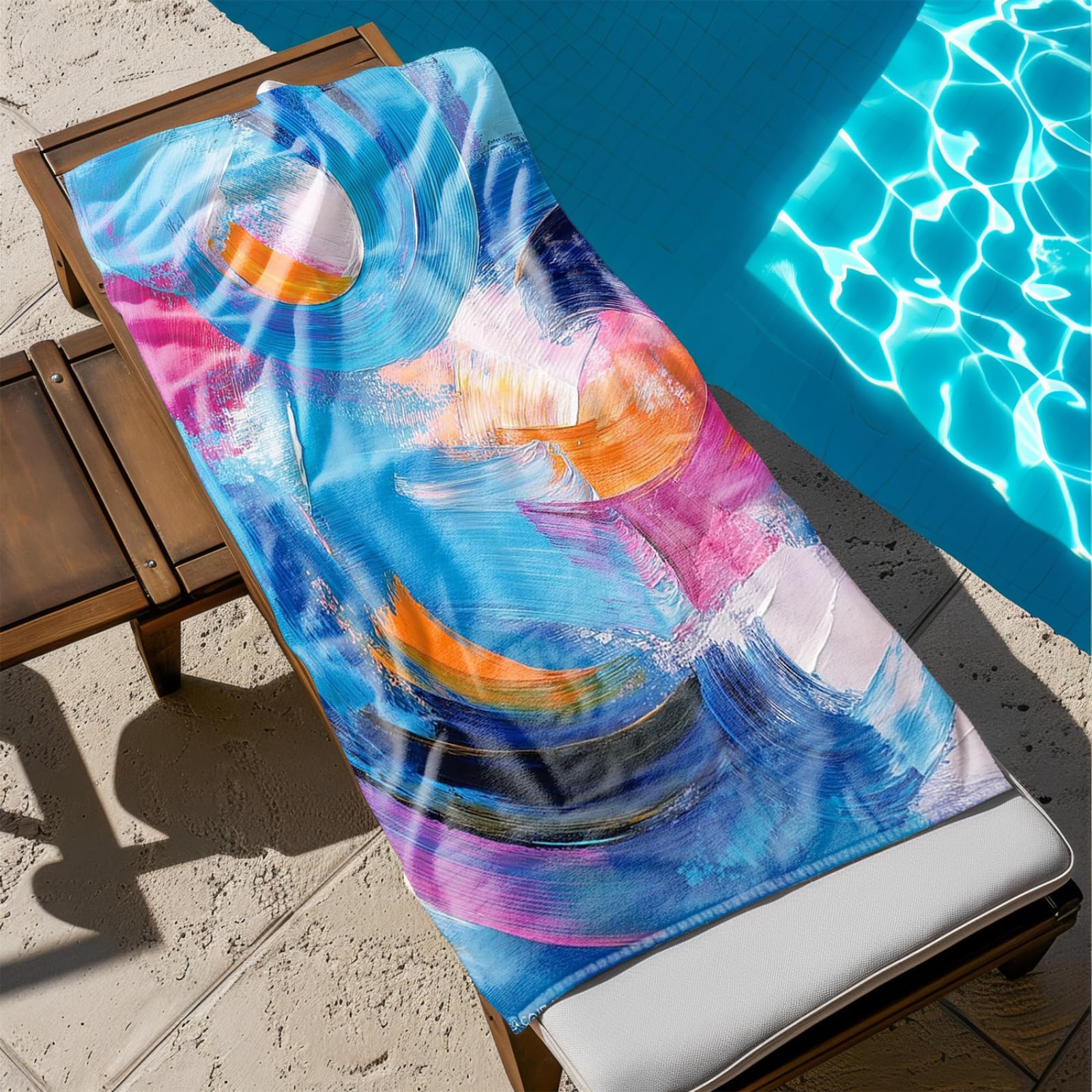 Genérico Toalla Playa Grande Abstracto Azul Microfibra Secado Rápido Oversize Toalla Sin Arena Súper Ligera Piscina Camping Picnic Yoga Gimnasio Y Deportes Viaje
