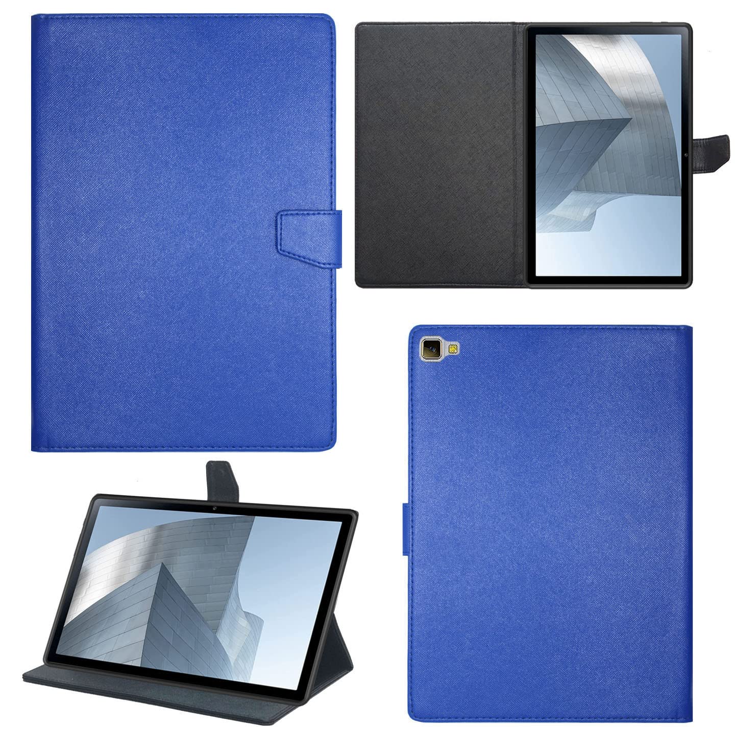Zaoma PU Leather Flip Flap Stand Case Cover Compatible for Elevn eTab 11 Max Tablet - Mer Flip (Blue)