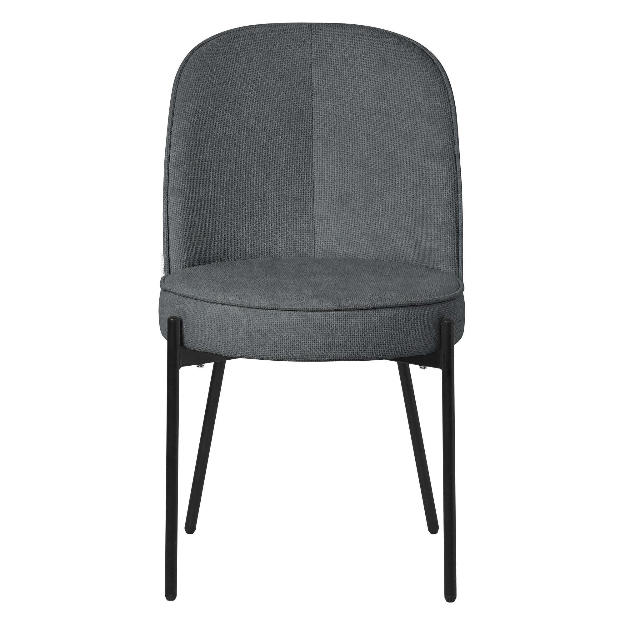 ML-Design Set 2 Sedie da Sala Pranzo Antracite in Poliestere Gambe in Metallo, Struttura in Acciaio, con Schienale Semi-Rotondo, Poltrone Ergonomiche, Poltroncine Imbottite per Soggiorno e Cucina