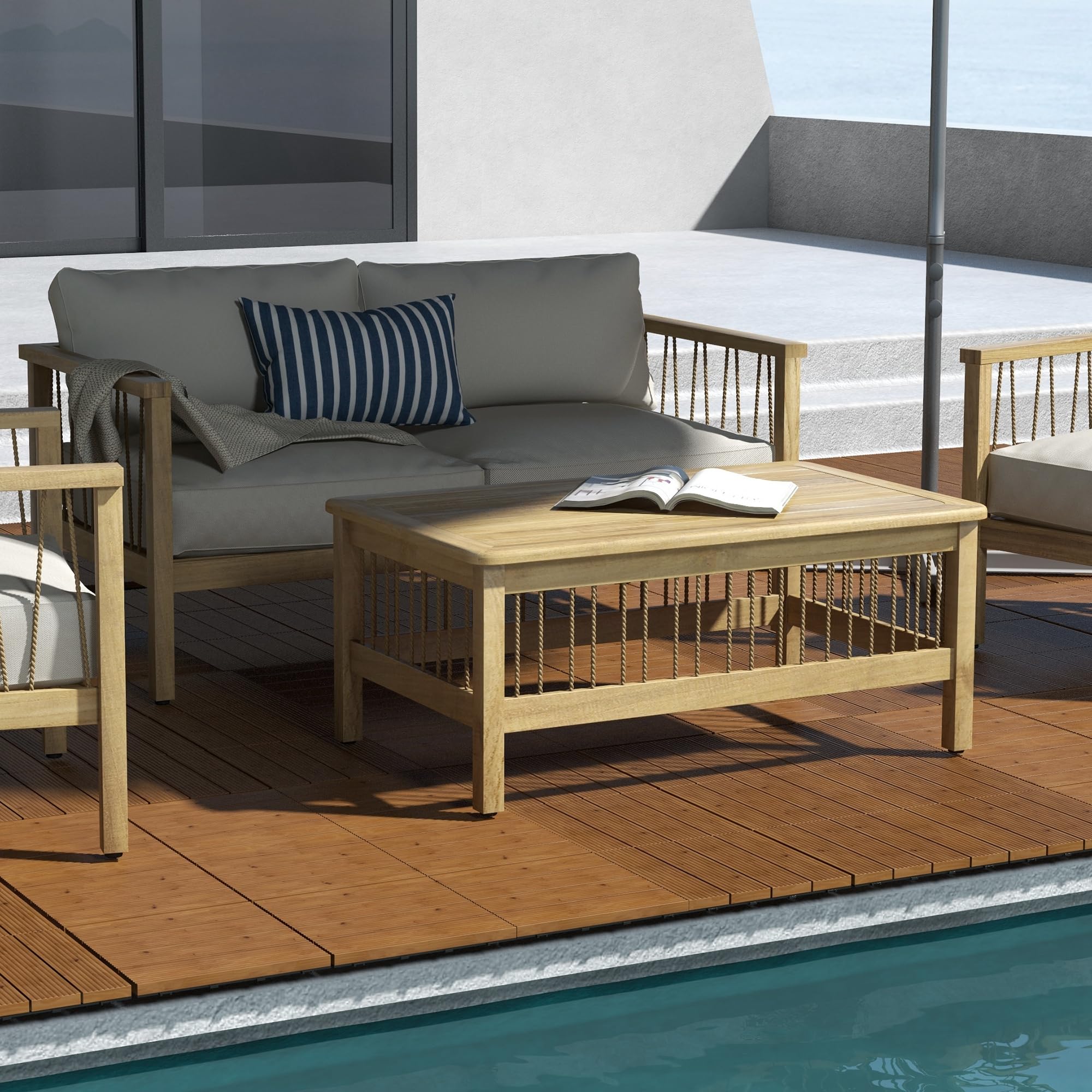 Outsunny Dalles terrasse emboîtables Lot de 12, 30 x 30 cm
