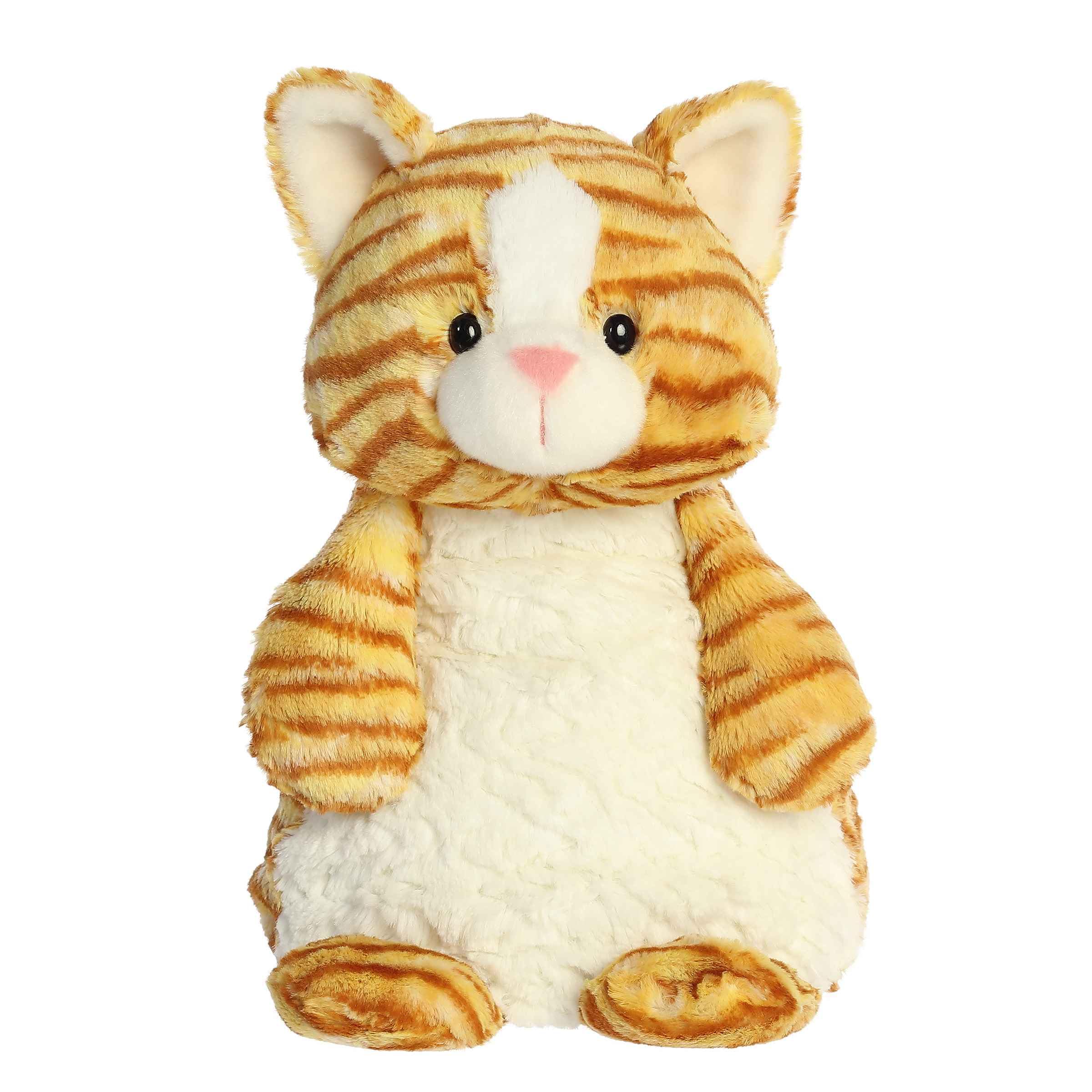 AuroraCuddly Huggle Pals Comfy Kitty™ Stuffed Animal - Weighted Comfort - Endless Snuggles - Yellow 12.5 Inches