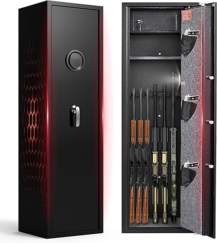 Gabinete de pistola 8-12, caja fuerte para armas para rifles y pistolas, cajas fuertes electrónicas para rifle para el hogar, gabinete largo para