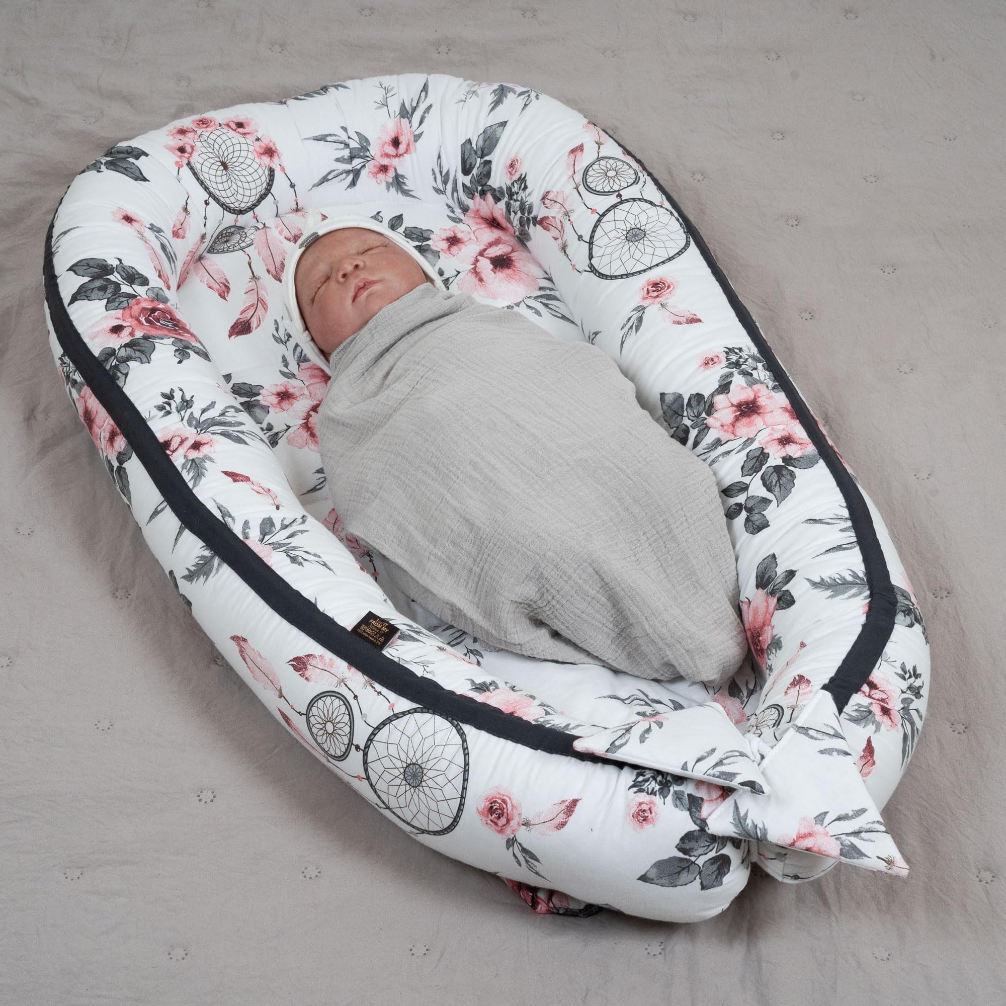 Nid Bébé Douillet PALULLI - Cocon 100% Coton OEKO-TEX, Anti-chutes 0-8 Mois | Lit Bébé Voyage, Poussette, Multifonction