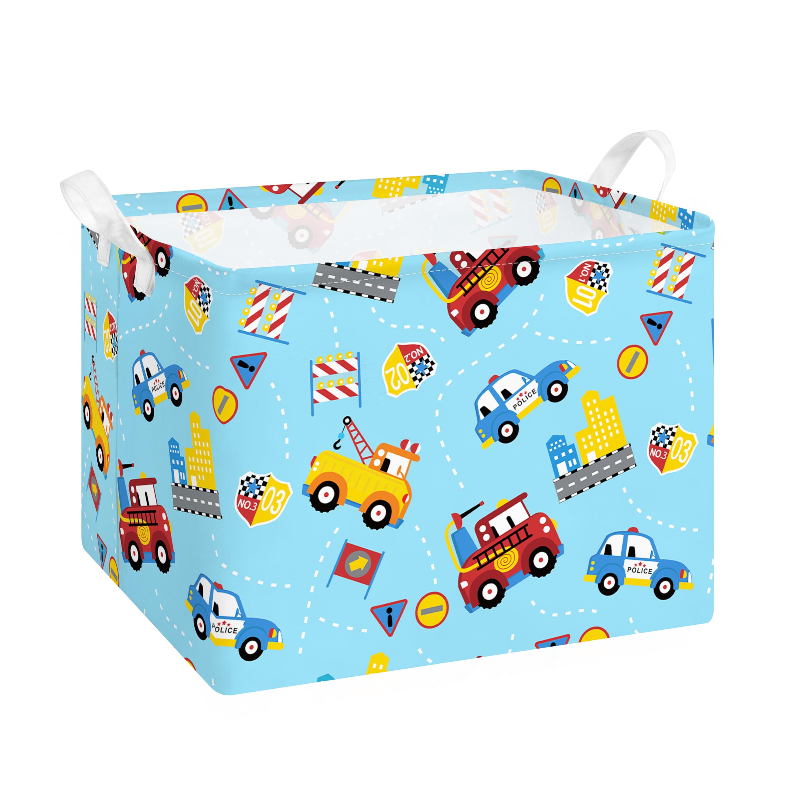Large Kids Storage Baskets with Handles Nursery Organizer Bins Construction — image 1