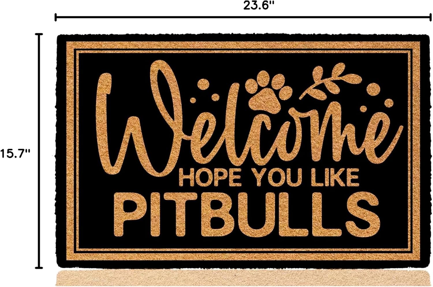 Welcome Hope You Like Pitbulls 23.6"x15.7" Enhance Your Entryway with an Outdoor Welcome Mat Indoor and Outdoor Door Mats, Rubber Mats for Outside Front Door Mats for Outdoor Entrance