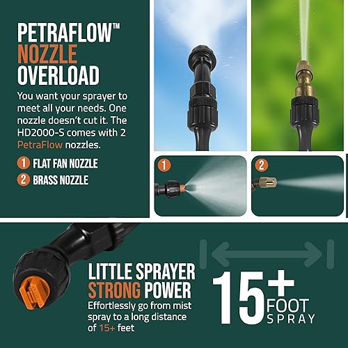 Miniatura 7 de Limpiador de paneles solares, brillo solar máximo de 1 galón (hace 665 galones) y pulverizador alimentado por batería de 2 galones HD2000-S