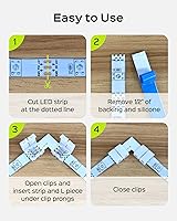 Vista 4 de JACKYLED Conectores LED de 3 pines de 0.315 pulgadas para tiras de luces LED, kit total de 22 conectores de esquina para extensión de adaptador sin