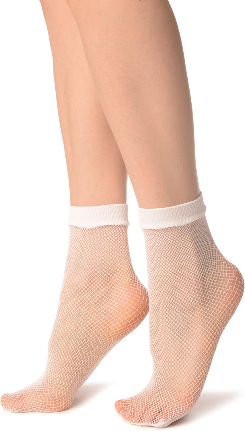 white fishnet socks