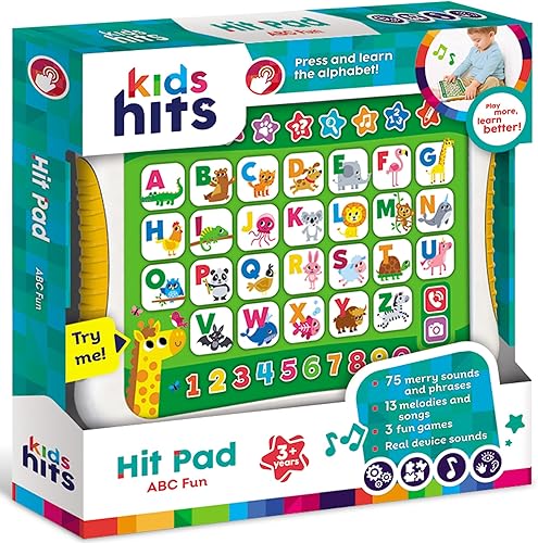 Miniatura 2 de ABC Fun Hit Pad - Juguete interactivo de aprendizaje del alfabeto con canciones, sonidos y juegos, juguete educativo para niños pequeños a partir de