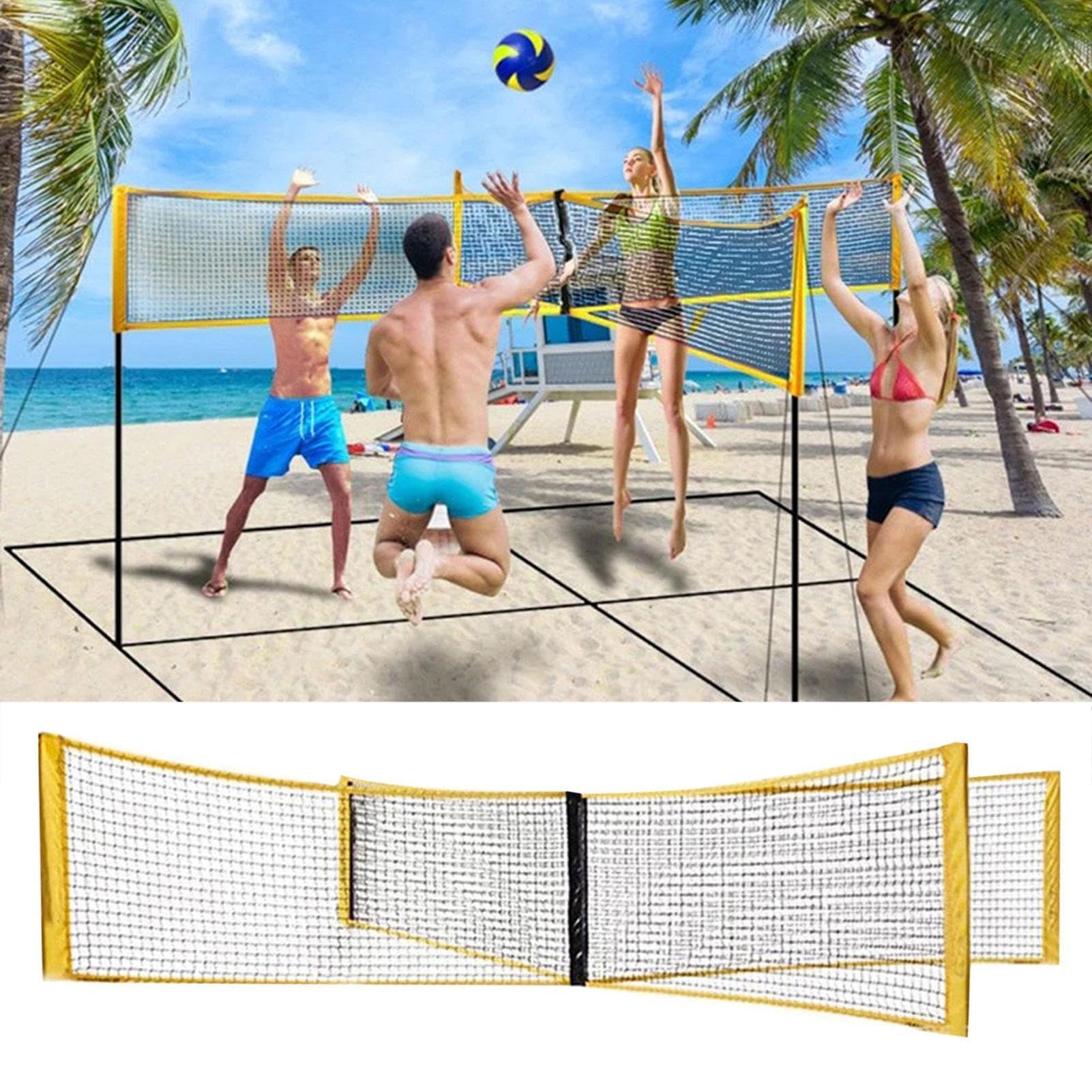 Set di rete da beach volley, regolabile in altezza, portatile, per tennis | junior, set per sport e pallavolo, giochi all'aperto, cortile, spiaggia, , in famiglia