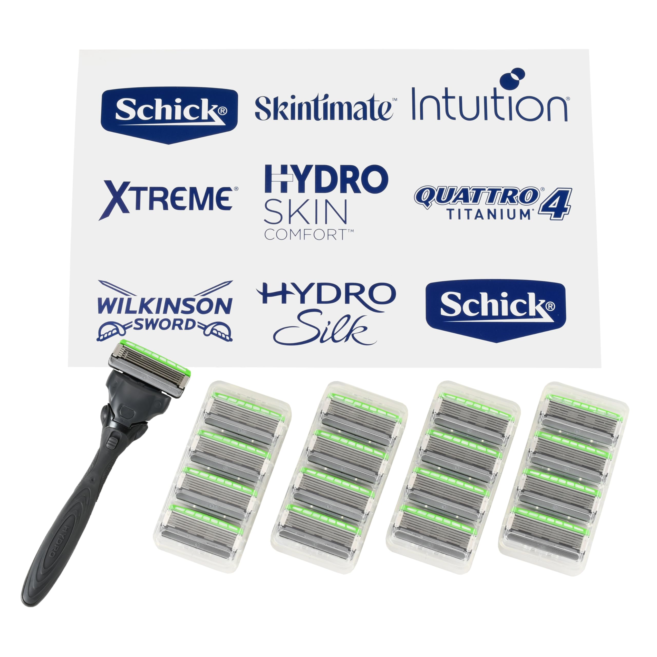 Schick Hydro Sensitive 5-Blade Razors for Men, 1 Handle & 17 Refills