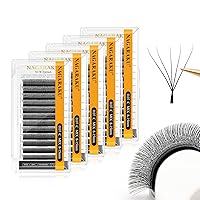 Vista 251 de NAGARAKU Extensiones de pestañas Double Tips 4D W, suministros con puntas dobles, gruesas con rizado D de 0.07 mm, bandeja mixta 8-15 mm