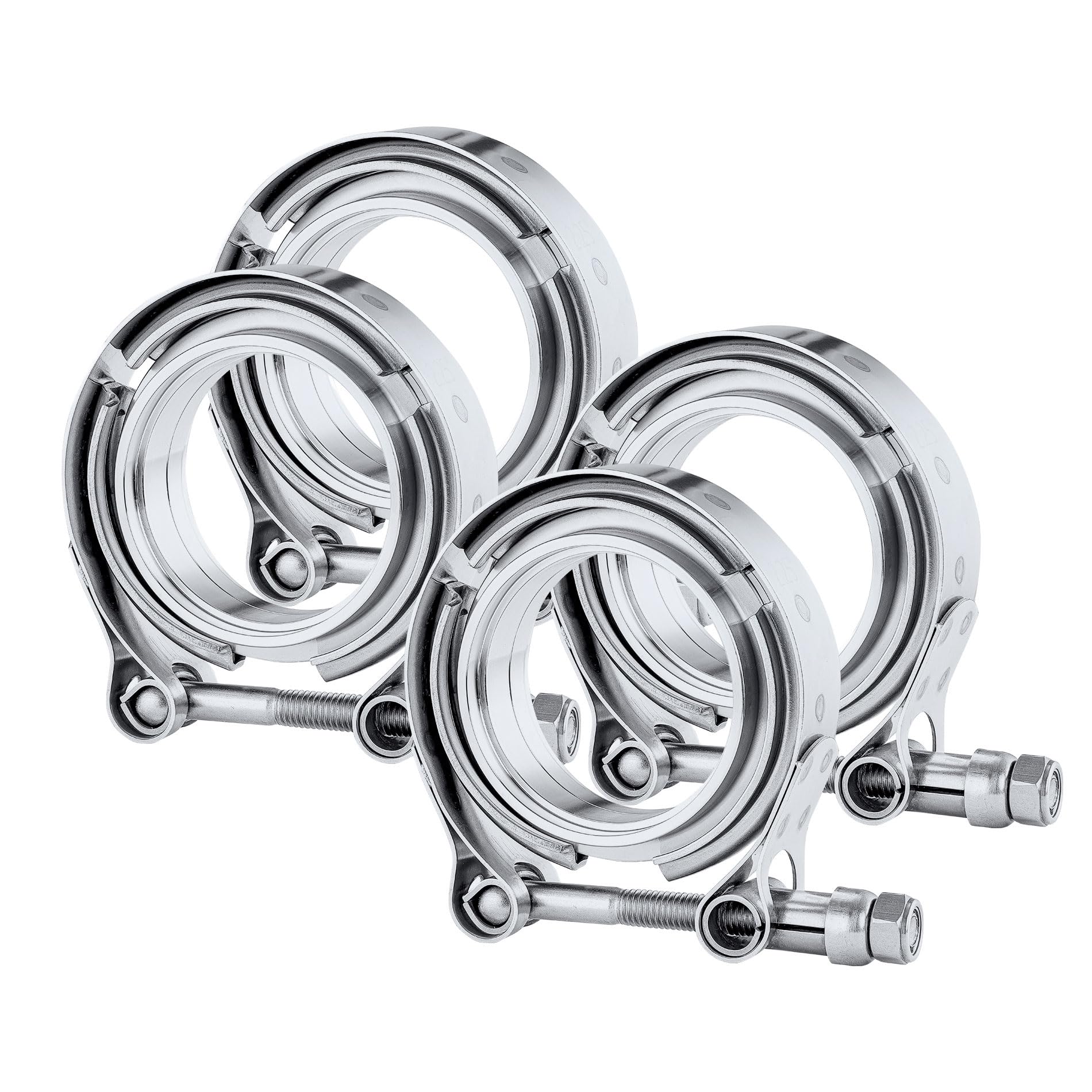 EVIL ENERGY 4PCS V Band Clamp with Flange Male Female 304 Stainless Steel (2.25")