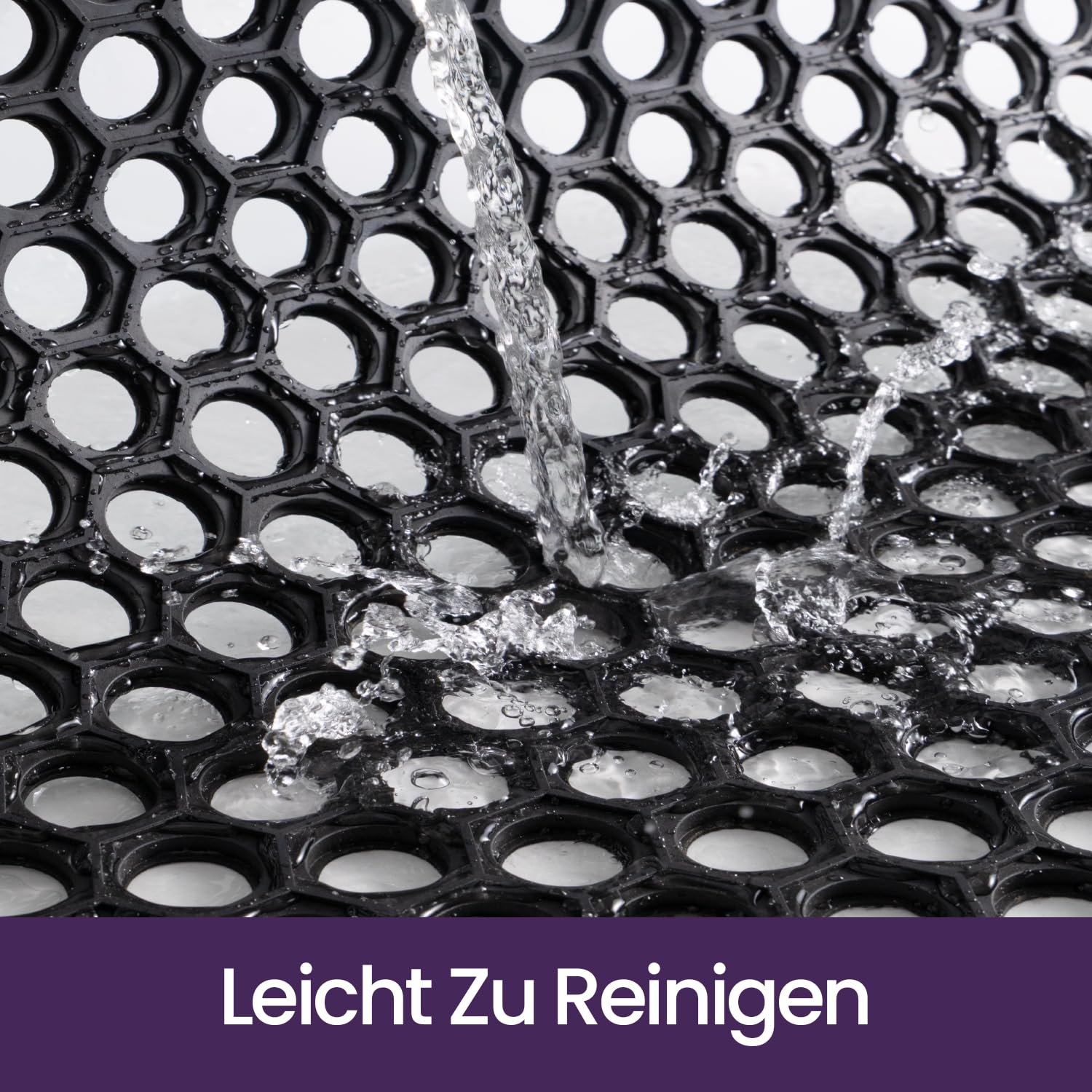 DEXI Fußmatte Außen 60 x 90 cm, rutschfest Gummi Fussmatte mit Noppen, Wasserdicht Robuste Türmatte Außenbereich, Waschbarer Schmutzfangmatte für Haustür, Eingang, Terrasse und Balkonn, Schwarz