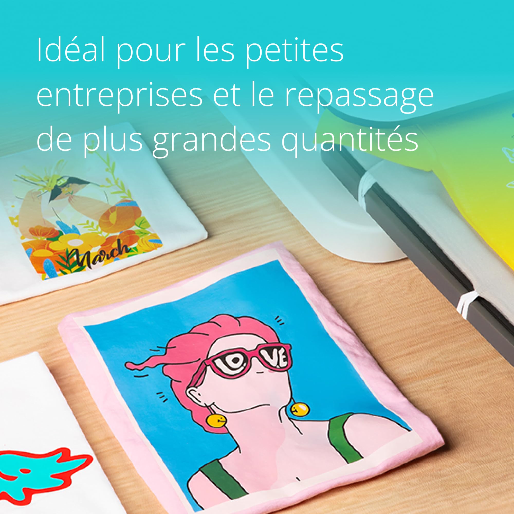 LOKLIK Presse à Chaud Automatique Pour Repasser des t-shirts, des Pulls, des Couvertures, des Sacs Fourre-tout et d'autres Textiles - Personnalisez Avec du Vinyle - Imprimante à Sublimation