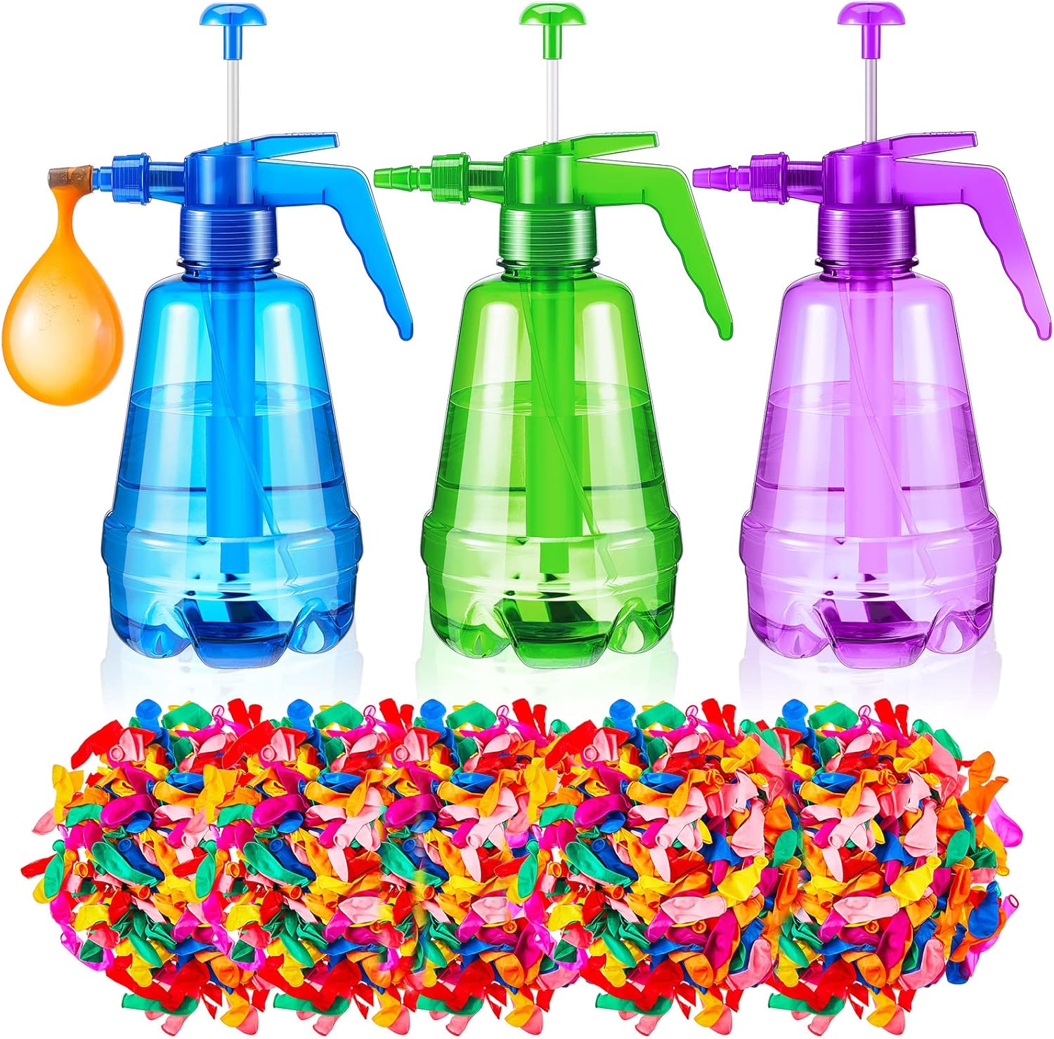 Junkin 3 Pcs Water Balloon Pump with 1000 Balloons, Water