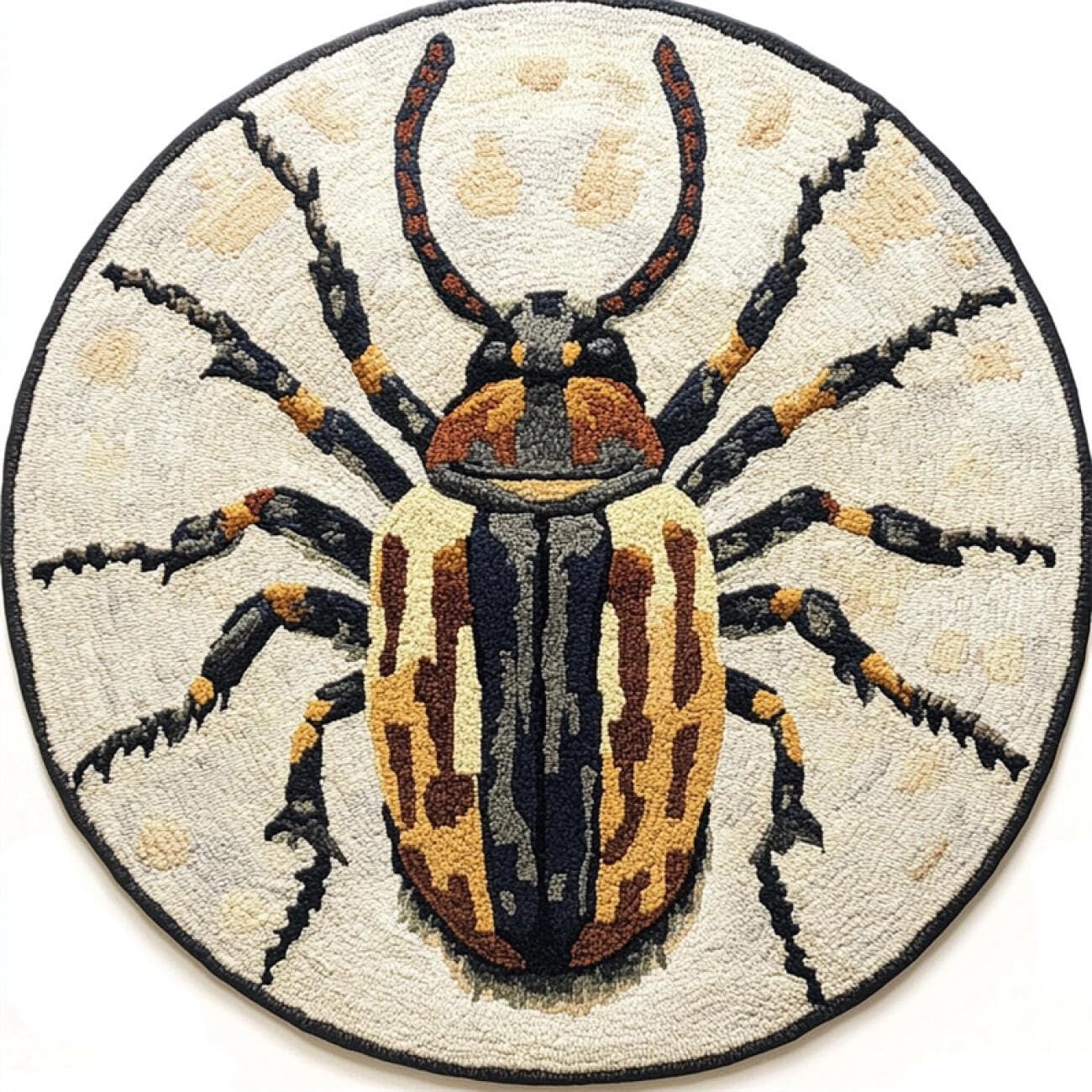 Kitquiver Rug Making Kit for Adults Cartoon Insects 100x100cm