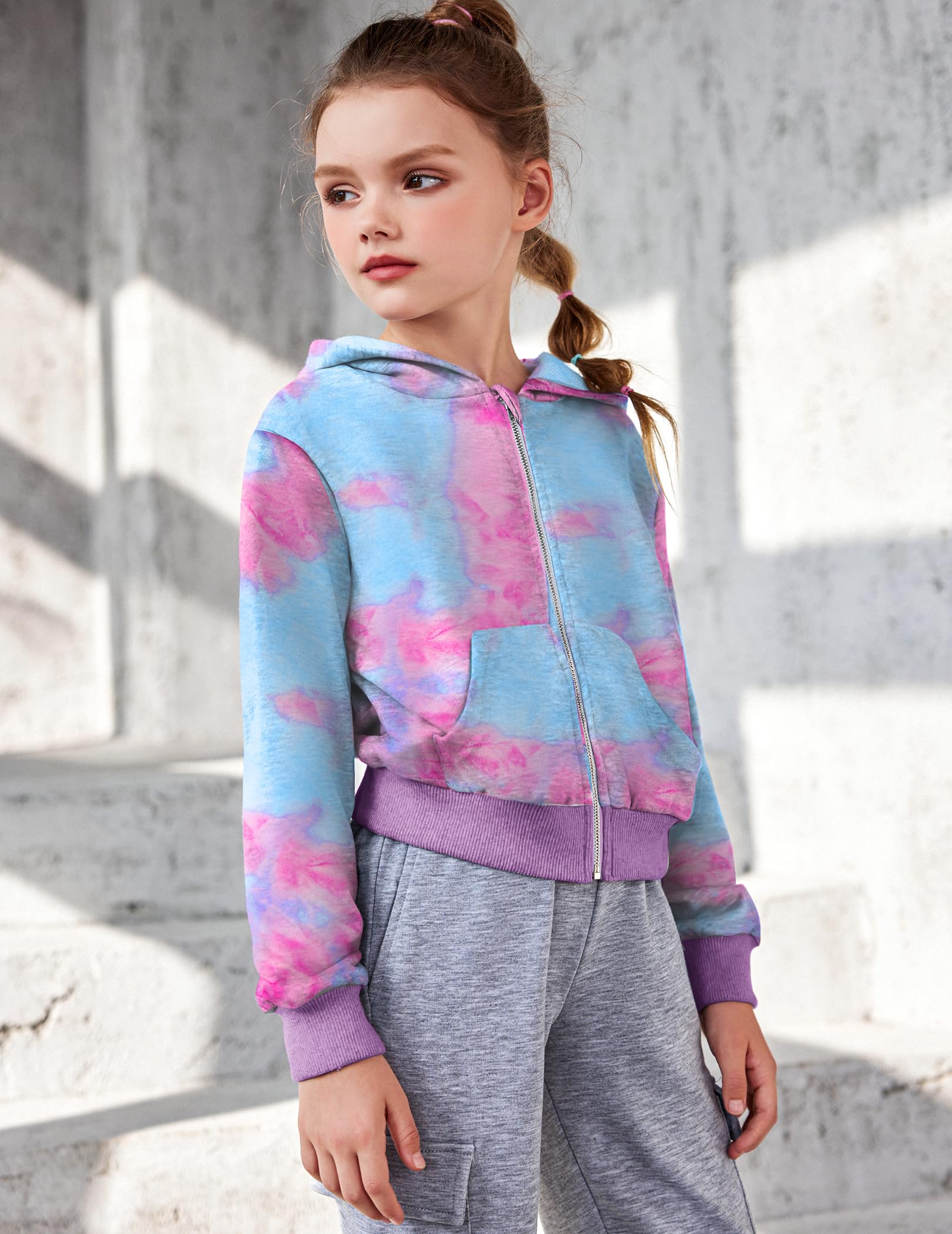 Arshiner Niña Sudaderas con Capucha Cremallera Niños Sudaderas de Manga Larga Moda Casual Otoño Invierno Hoodie para niñas 5-14 años