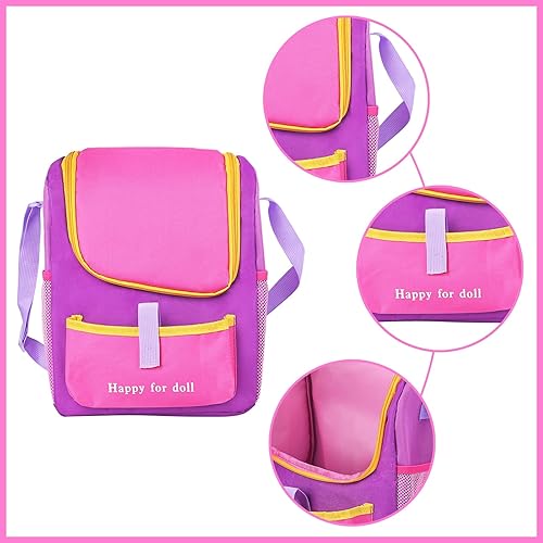 Miniatura 9 de 7 Artículos 18 Inch Dolls Bag Carrier Set and Doll Accessories Incluyendo Ropa de Muñeca de 18 pulgadas, Pegatina, Horquilla de Mariposa, Pulsera y